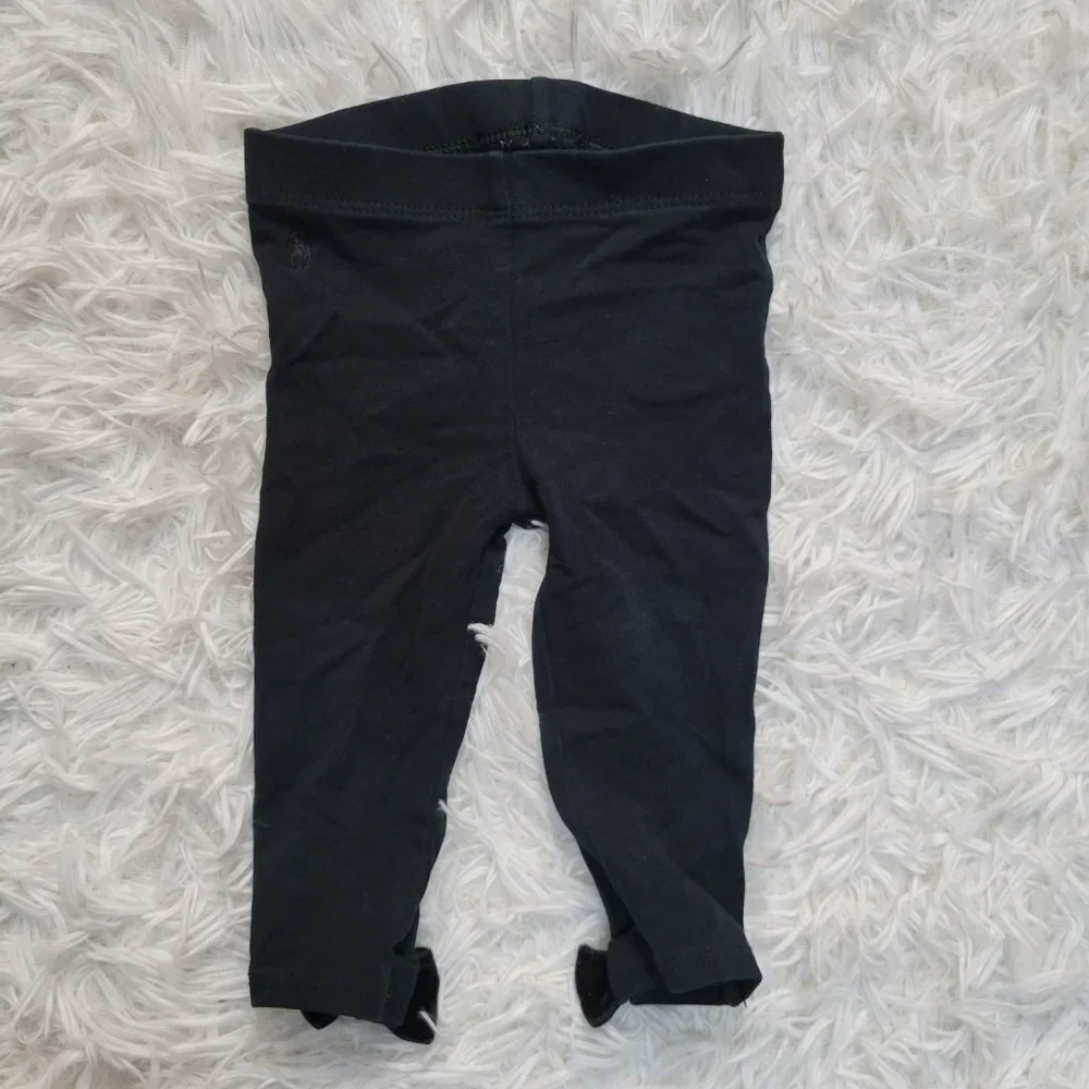Ralph Lauren Black Leggings with Bow Accent - Size 9M